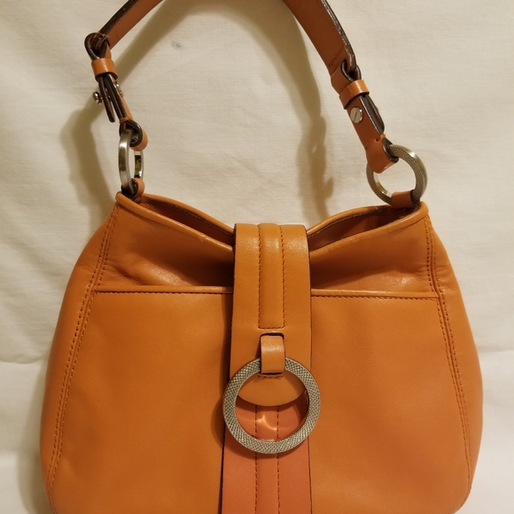 Ann Taylor Handbags - ANN TAYLOR Purse Orange Leather Hobo